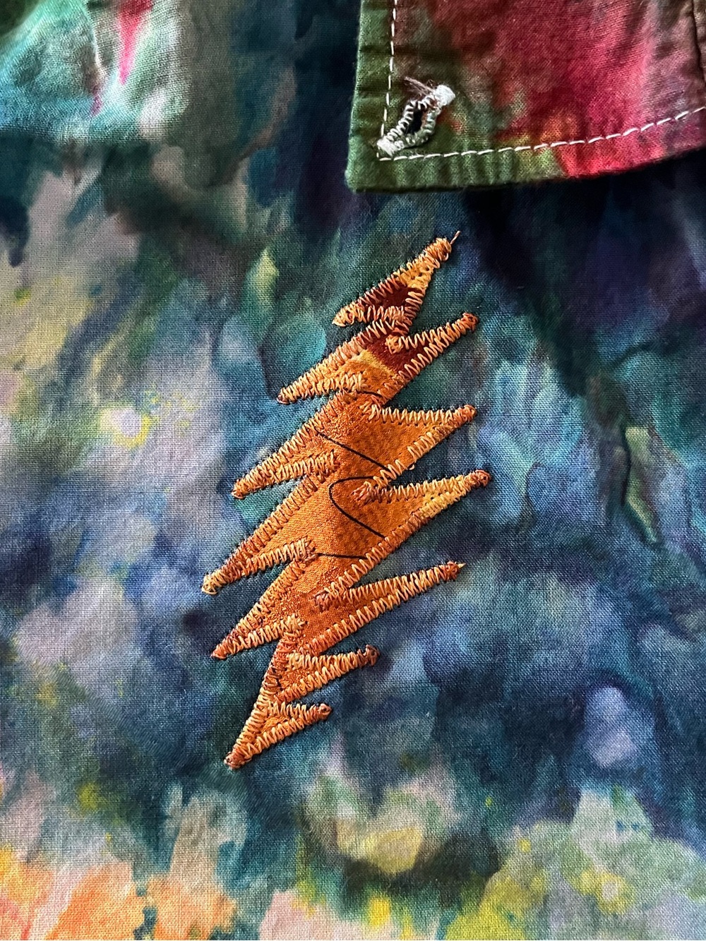 Kids ice dyed stealie bolt silk grateful Garcia festival BMFS ❤️⚡️💙 - Picture 5 of 6